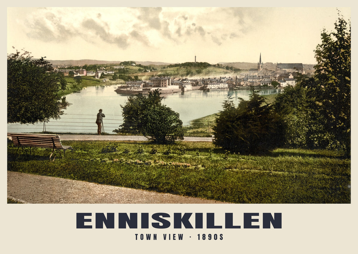 Town View, Enniskillen, 1890s heritage photograph