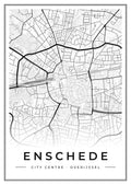 Street map poster of Enschede city centre, Overijssel