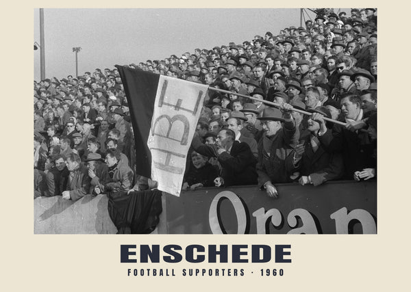 Football supporters, Enschede — 1960 · Historic photograph print