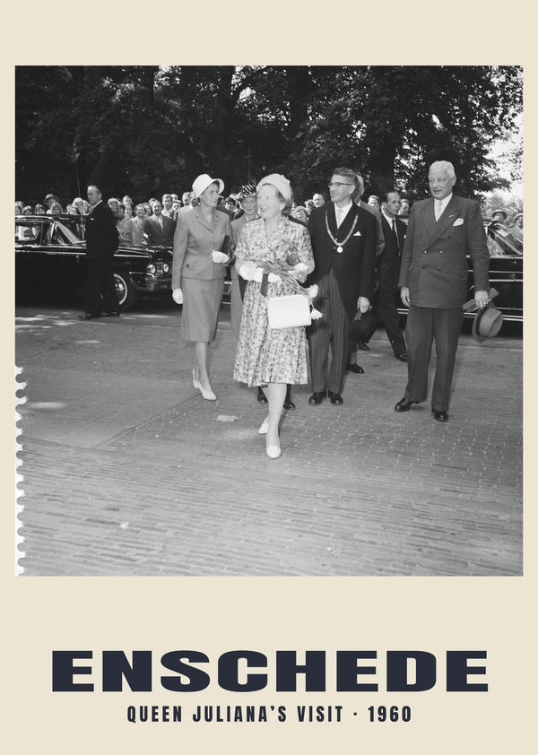 Queen Juliana’s visit, Enschede — 1960 · Historic photograph print