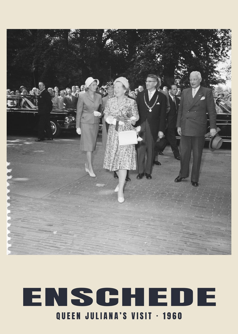 Queen Juliana’s visit, Enschede — 1960 · Historic photograph print