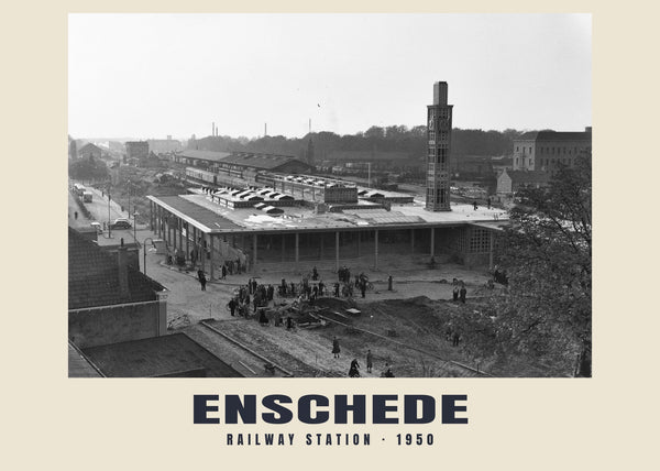 Railway Station, Enschede — 1950 · Historic photograph print