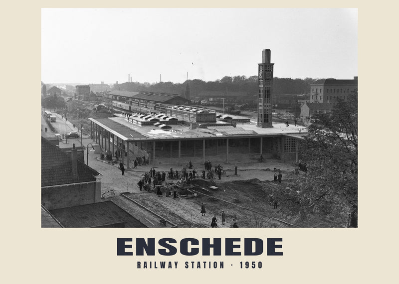 Railway Station, Enschede — 1950 · Historic photograph print