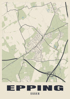 Street map poster of Epping, Essex