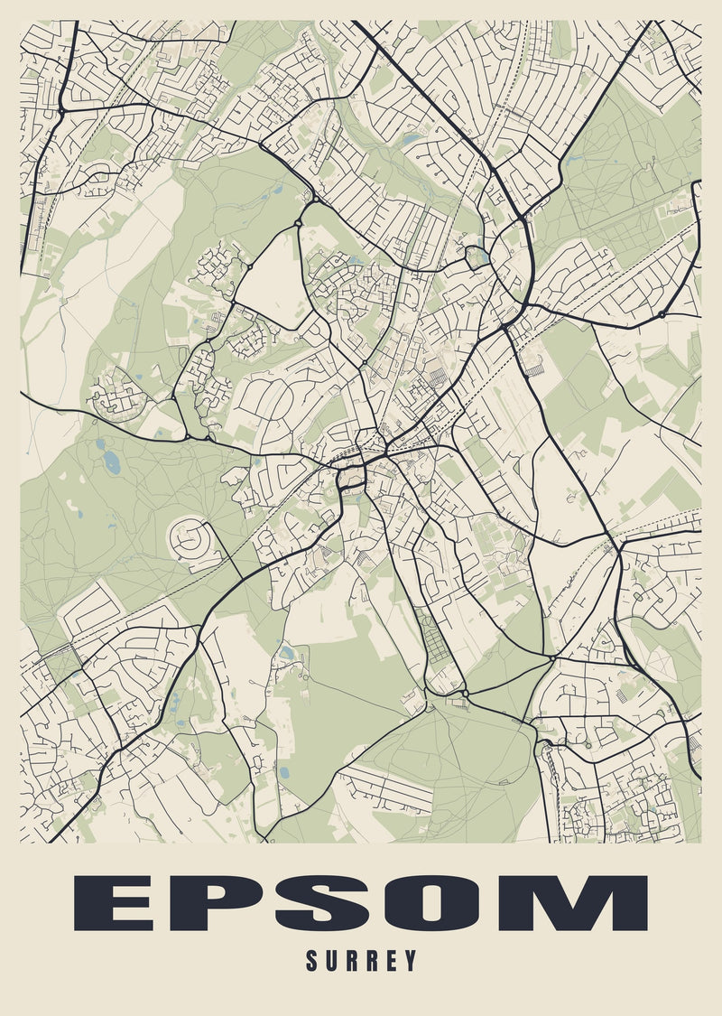 Epsom Street Map Poster