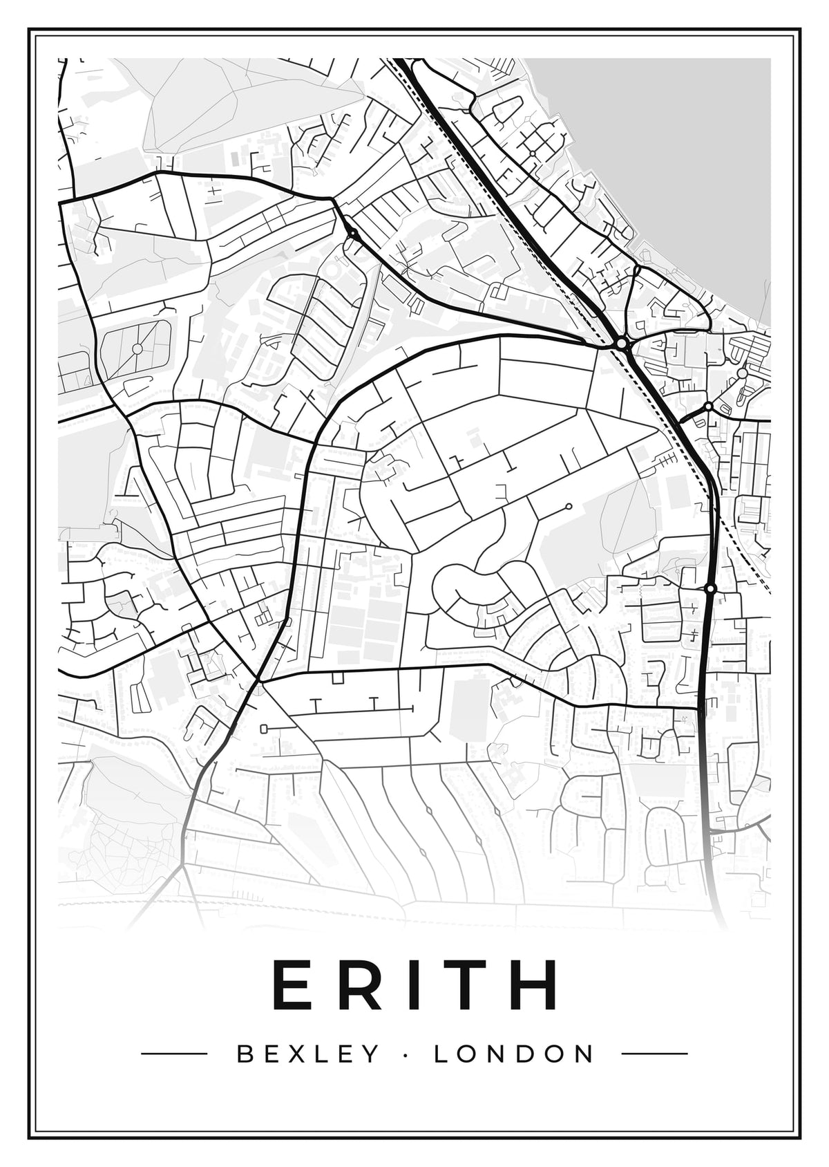 Street map poster of Erith, Bexley, London