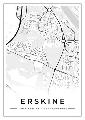 Erskine Town Centre Street Map Poster