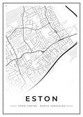Street map poster of Eston town centre, North Yorkshire