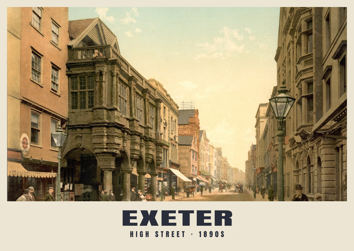 High Street, Exeter, 1890s heritage photograph