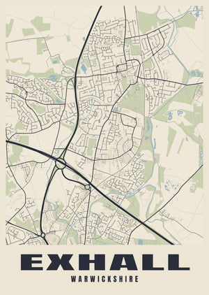 Exhall Street Map Poster