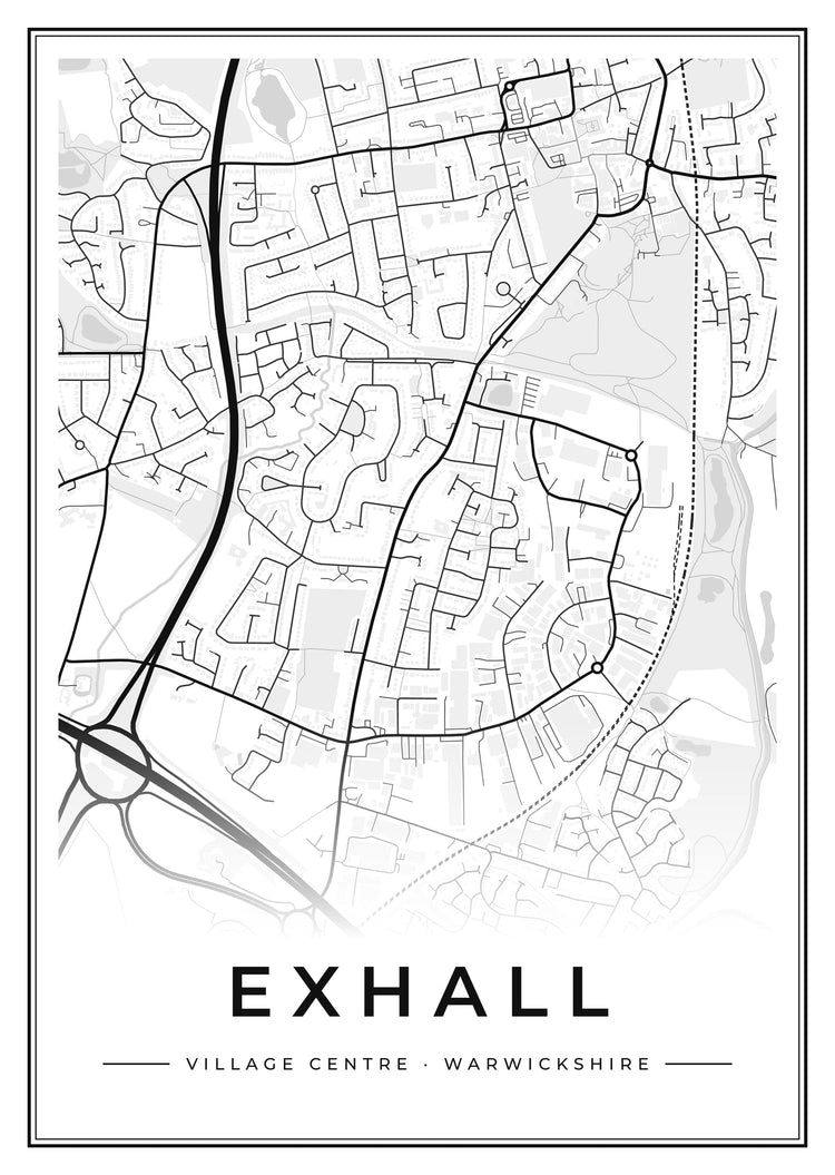 Exhall Village Centre Street Map Poster