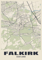 Street map poster of Falkirk