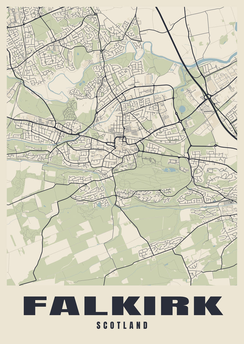 Falkirk Street Map Poster