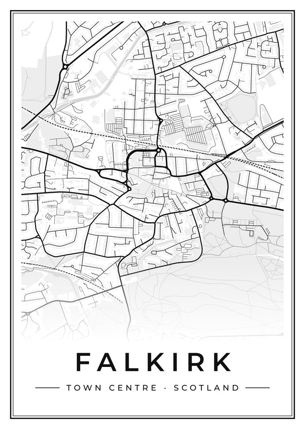 Falkirk Town Centre Street Map Poster