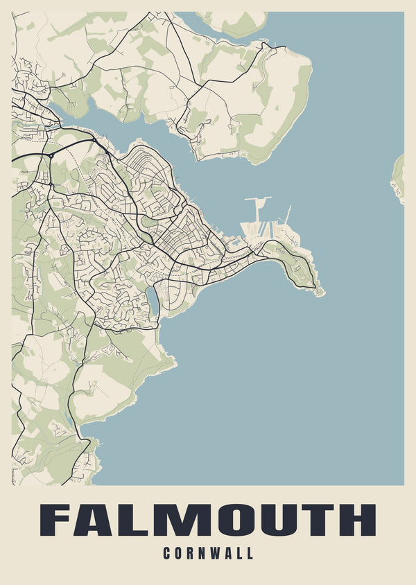 Falmouth Street Map Poster