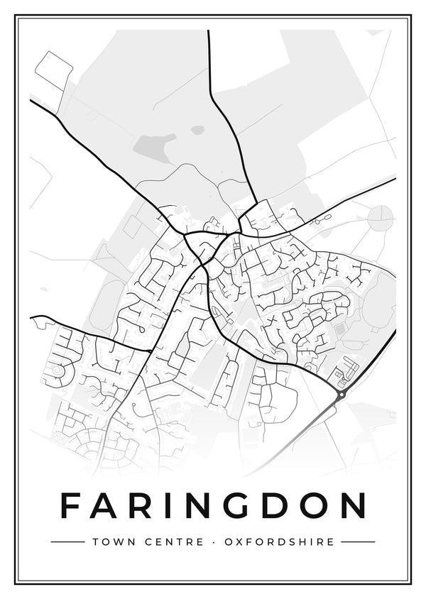 Faringdon Town Centre Street Map Poster