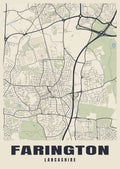 Street map poster of Farington, Lancashire