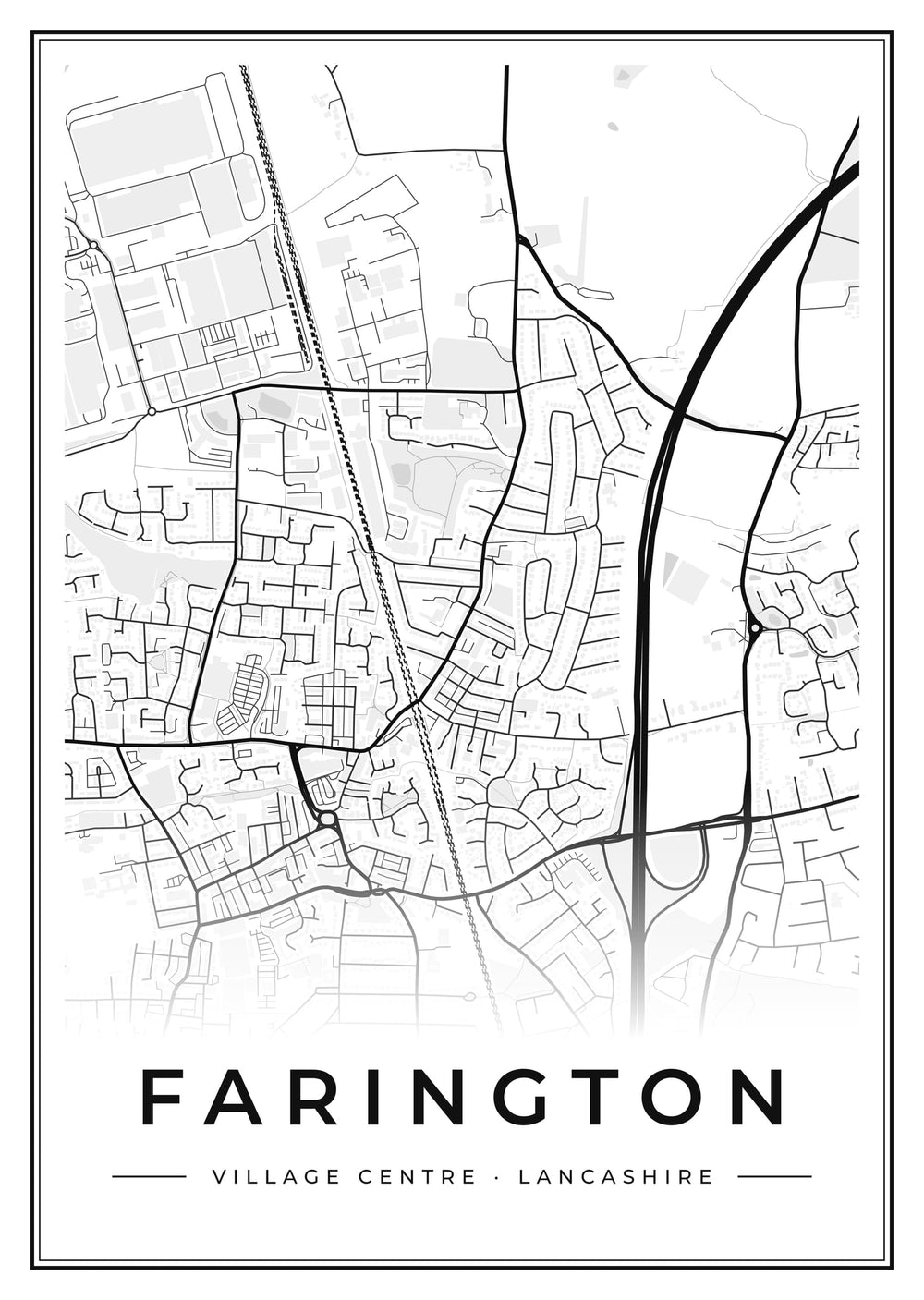 Farington Village Centre Street Map Poster