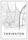 Street map poster of Farington village centre, Lancashire