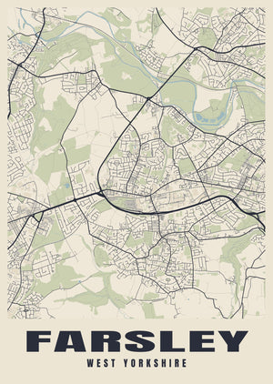 Farsley Street Map Poster