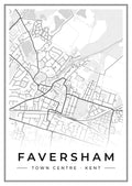 Street map poster of Faversham town centre, Kent