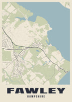 Street map poster of Fawley, Hampshire