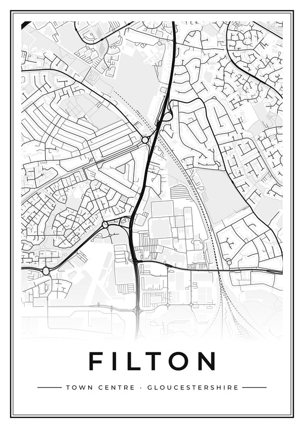 Filton Town Centre Street Map Poster