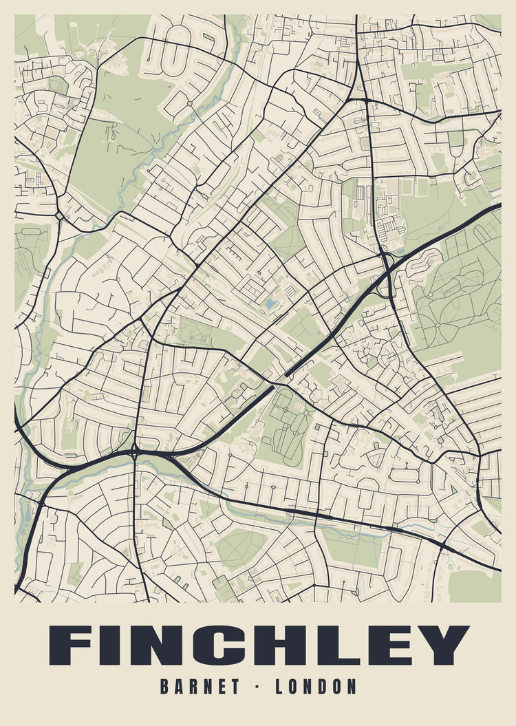 Finchley Heritage Street Map Poster
