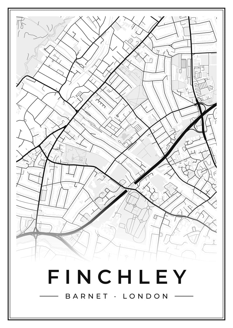 Finchley Street Map Poster