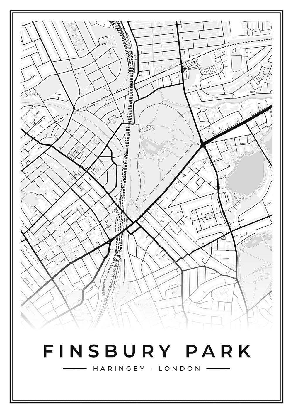 Finsbury Park Street Map Poster