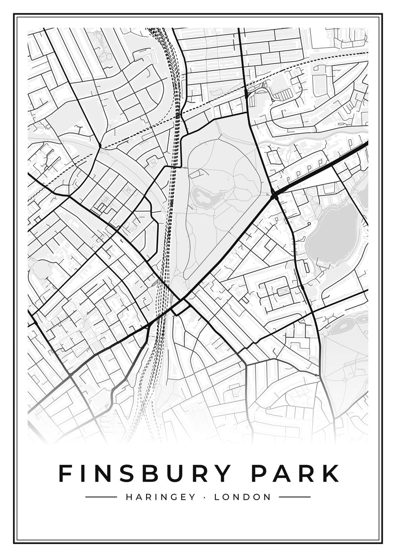 Finsbury Park Street Map Poster
