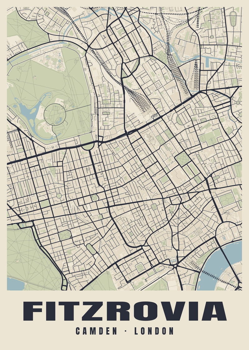 Fitzrovia Heritage Street Map Poster