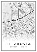 Street map poster of Fitzrovia, Camden, London