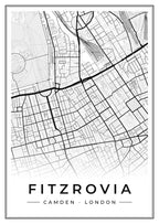 Street map poster of Fitzrovia, Camden, London