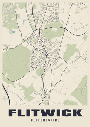 Flitwick Street Map Poster