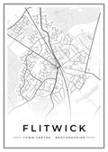 Street map poster of Flitwick town centre, Bedfordshire
