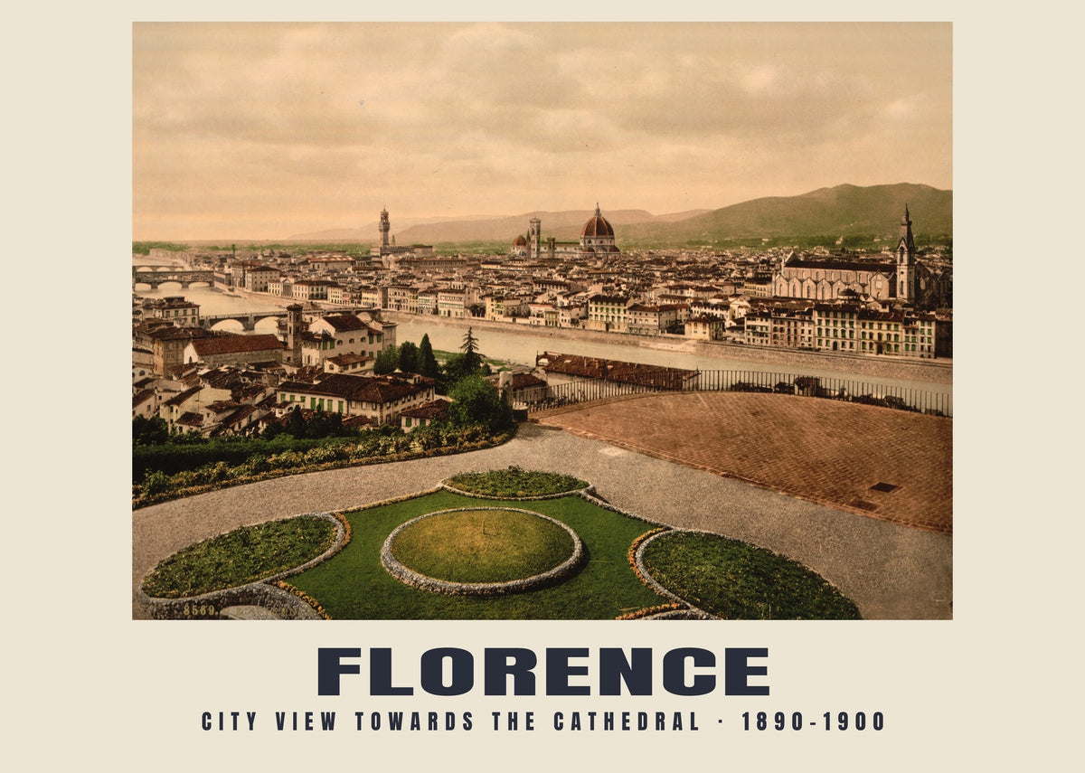 City view towards the cathedral, Florence, 1890–1900