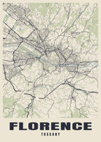 Street map poster of Florence, Tuscany