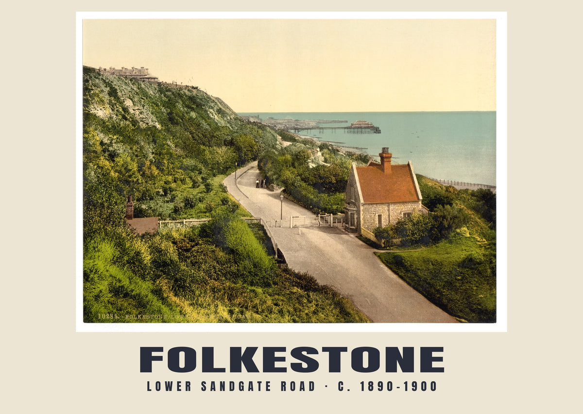 Lower Sandgate Road, Folkestone, c. 1890–1900 heritage photograph