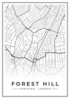 Street map poster of Forest Hill, Lewisham, London
