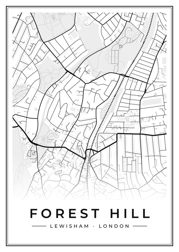 Forest Hill Street Map Poster