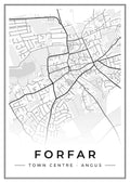 Street map poster of Forfar town centre, Angus