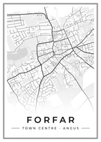 Street map poster of Forfar town centre, Angus