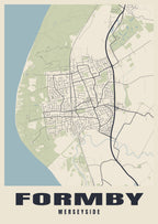 Street map poster of Formby, Merseyside