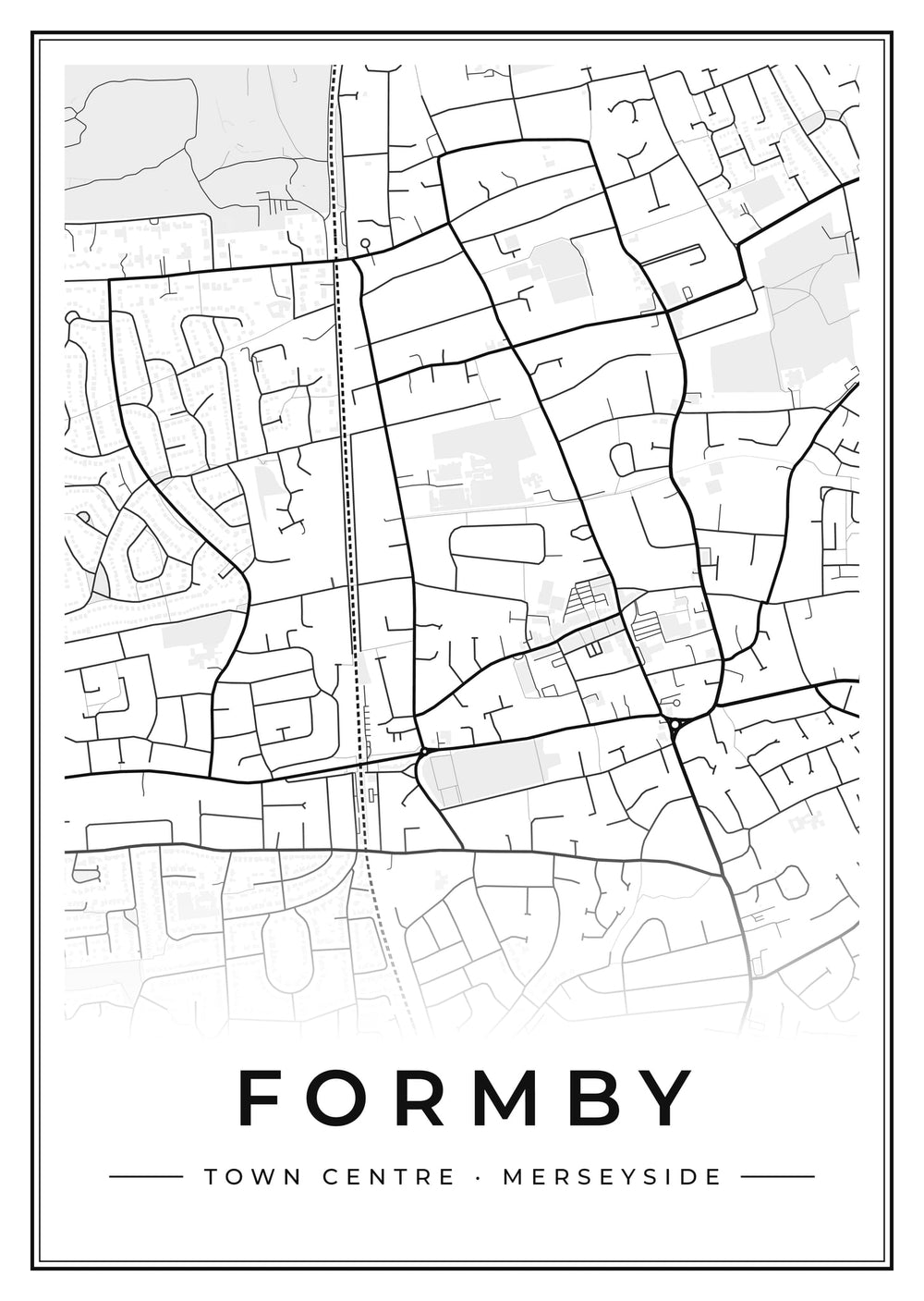 Formby Town Centre Street Map Poster