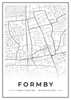 Street map poster of Formby town centre, Merseyside