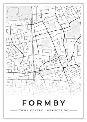 Formby Town Centre Street Map Poster