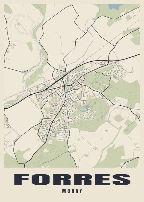 Forres Street Map Poster