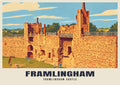 Framlingham Castle poster, Retro Railway style