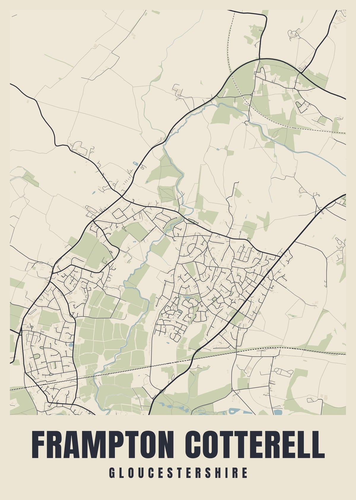Street map poster of Frampton Cotterell, Gloucestershire